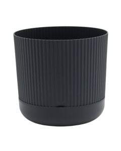 Flower pot, Nostalgia, plastic, anthracite, Ø16xH15 cm