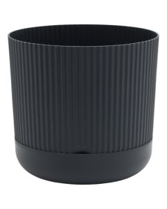 Vazo lulesh, Nostalgia, plastike, antrasit, Ø18xH17 cm