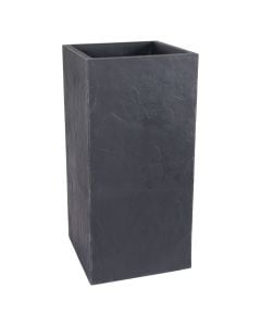Flower pot, plastic, anthracite grey, 39.5 x 39.5 xH80 cm