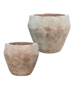 Flower pot, set 2 pieces, ceramic, anterra, (Ø56xH49 cm)x(Ø40xH34 cm)