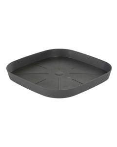 Flower pot saucer, plastic, smoke grey, 29.5x29.5xH3 cm