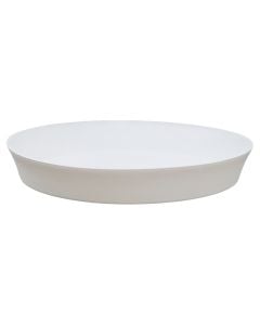 Pjatë për vazo lulesh, plastike, e bardhë, Ø26xH3.7 cm