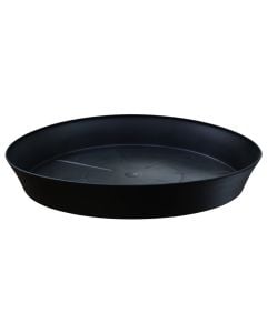 Pjatë për vazo lulesh, plastike, e zezë, Ø26xH3.7 cm