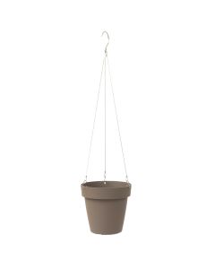 Hanging flower pot, plastic, dark beige, Ø19.8xH18.4cm