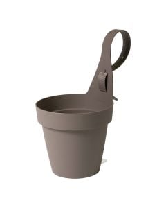 Flower pot, plastic, dark beige, Ø18.4xH16.8cm