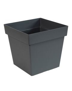 Vazo lulesh, plastike, gri, 24,4x24,4xH23 cm