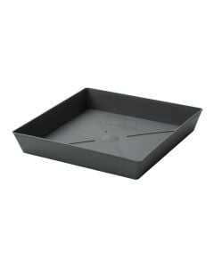 Pjatë për vazo lulesh, plastike, gri, 23,4x23,4xH3,7 cm