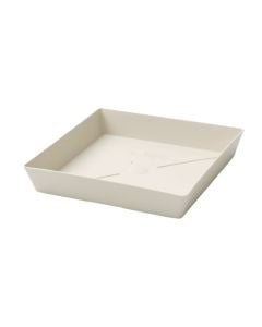 Flower pot saucer, plastic, stone white, 23,4x23,4xH3,7 cm