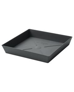 Flower pot saucer, plastic, smoke grey, 28x28xH4,7 cm