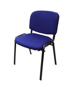 Karrige zyre statike, pa krahë, strukturë metalike, tapiceri tekstili, blu, 54x58xH81 cm