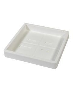 Flower pot saucer, plastic, optical white, 38,8x38,8xH5,6 cm