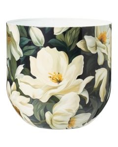 Decorative vase, "Floral", metal, colorful