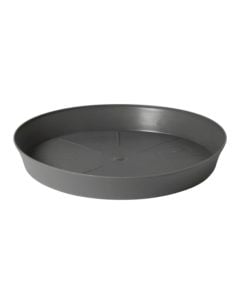 Flower pot saucer, plastic, smoke grey, ø24xH3.5 cm
