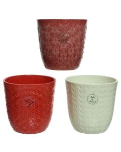 Flower pot, ceramic, assorted, Dia.13.5xH13.5 cm