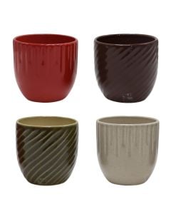 Flower pot, ceramic, assorted, Dia.8xH8 cm