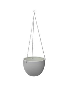 Hanging flower pot, ceramic, light grey, H18 cm