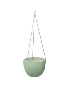 Hanging flower pot, ceramic, silent green, H18 cm