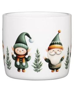 Flower pot, ceramic, multicolor, 12.9x12.9xH11.7 cm