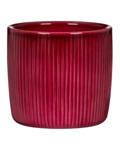 Flower pot, ceramic, glass fuchsia, Dia.15xH13.6 cm