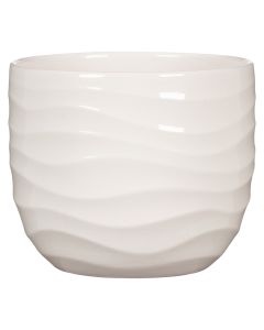 Flower pot, ceramic, bone white, Dia.14.8xH12.7 cm