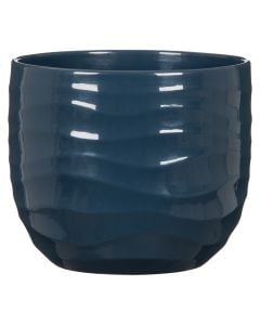 Flower pot, ceramic, deep ocean, Dia.14.8xH12.7 cm