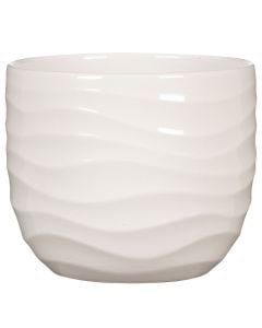 Flower pot, ceramic, bone white, Dia.21.2xH19.3 cm