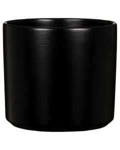 Flower pot , ceramic, black, Dia.18.9xH17 cm