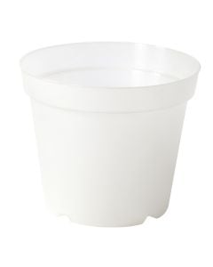 Vazo lulesh, plastike, e bardhë, Dia.15xH13 cm