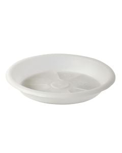 Flower pot saucer, plastic, white, Dia.14xH2 cm