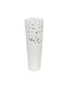 Decorative flower vase, ceramic, white, 14x14xH36 cm