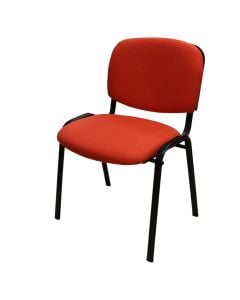 Karrige zyre statike, pa krahë, strukturë metalike, tapiceri tekstili, kuqe, 54x58xH81 cm