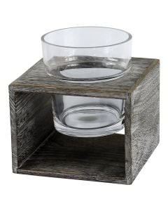 Decorative flower vase, glass, clear, 12;16 xH12;16 cm