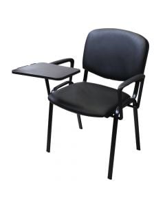 Conference chair static, metallic structure, plywood, foam, fabric, black, 70x64xH82 cm