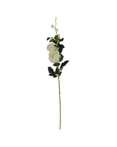 Artificial flower, plastic, white/green, H90 cm