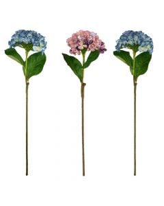 Artificial flower, plastic, blue/pink, H65 cm