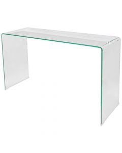Console table, MILANO, tempered glass 12mm, clear, 125x40xH76 cm