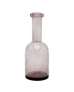 Decorative flower vase, glass, pink, Ø9 xH25 cm