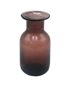 Vazo dekorative lulesh, qelq, rozë, Ø9 xH20 cm