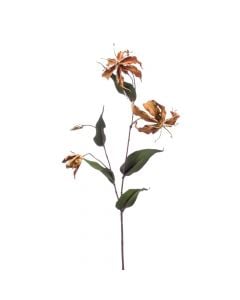 Artificial flower, GLORIOSA, plastic, brown, H75 cm