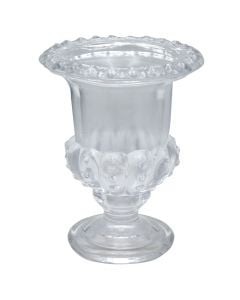 Vazo dekorative, qelq, transparente, 21x26 cm
