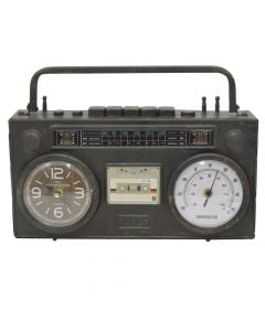 Black radio Table clock, 35x21x9.5 cm