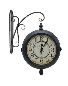Black wall clock, 29x29x10 cm