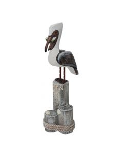 Wooden decorative sea bird, 16x12x36 cm