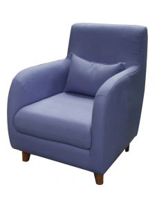 Armchair sofa, wooden frame, wooden legs 10 cm, textile upholstery, purple, 74x82xH88 cm