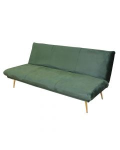 Sofa bed, wooden frame, textile upholstery, green, 188x87xH78 cm