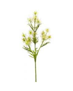 Artificial flower, THISTLE, pvc, white/green, 47 cm