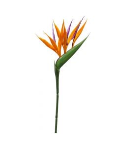 Artificial flower, STRELITZIA, pvc, orange, 65 cm