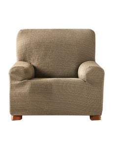 1-seat sofa cover, AQUILES, 50% polyester; 45% cotton; 5% elastomer, brown, 80-110 cm