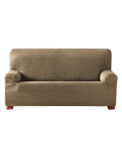 2-seat sofa cover, AQUILES, 50% polyester; 45% cotton; 5% elastomer, brown, 140-170 cm