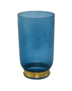 Vazo dekorative, qelq, blu, Ø14 xH24.5 cm